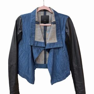 Veda Denim and Leather Moto Jacket